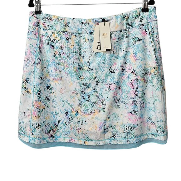 EPNY New Women's Mermaid Printed Multi Color Mesh Hem Active Skort Skirt - Picture 7 of 9